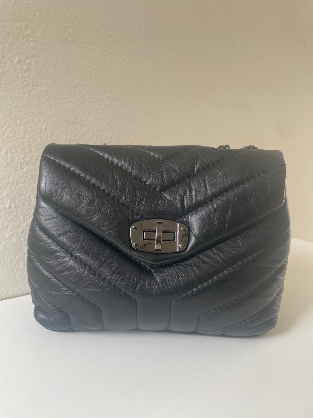 Quilted Italian Shoulder Bag with Turn-Lock Closure by Divina Firenze